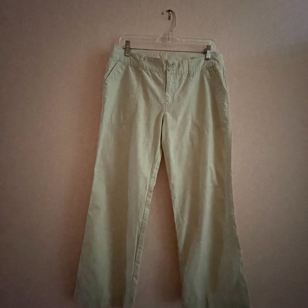 PATAGONIA 100% ORGANIC COTTON WOMEN'S WIDE LEG KHAKI PANTS SIZE 10